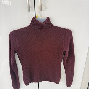 Margaret O'Leary Deep Burgundy Turtleneck Sweater